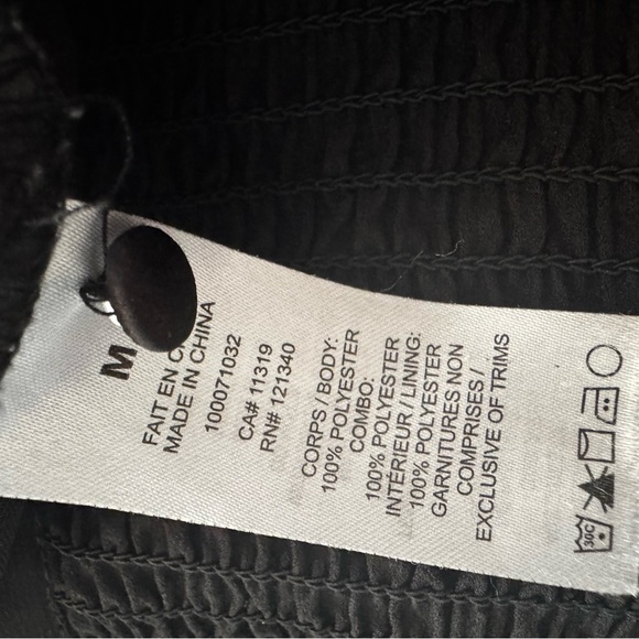 Dynamite Satin V-Neck Sheer Balloon Sleeve Crop Top Blouse - Picture 8 of 9